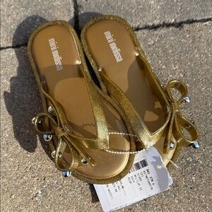 Mini Melissa Glittering Gold Sandals
